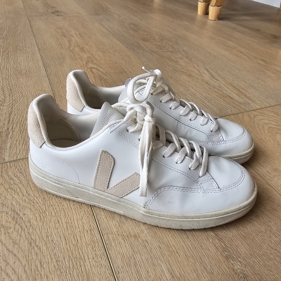 VEJA V-12 White Sable Leather Sneaker - Picture 9 of 14